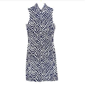 J. McLaughlin Delaney Catalina Cloth Sheath Dress XS Navy White Structured Fit